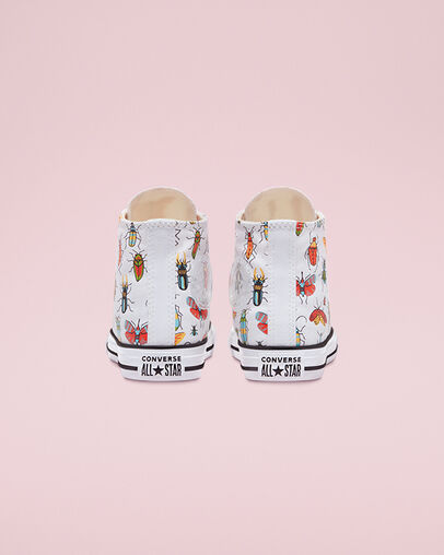 Chuck Taylor All Star A Bug's World White/Natural Ivory/Black, Heel View