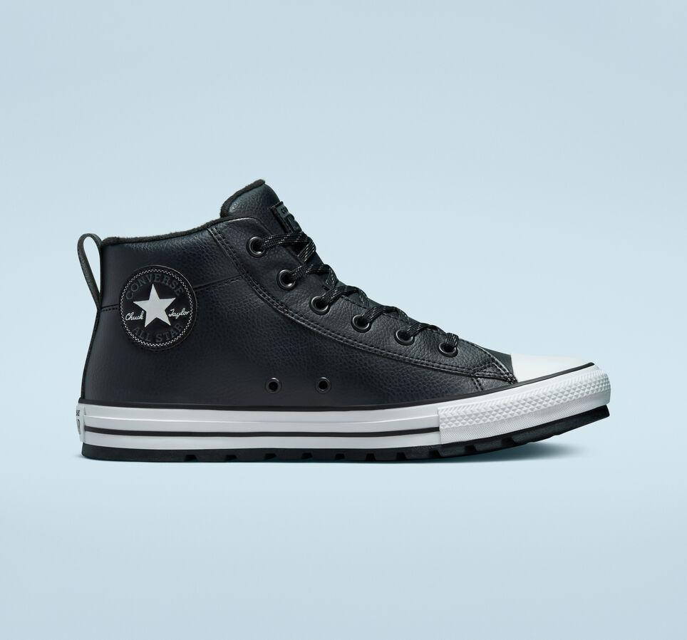 Chuck Taylor All Star Street crant&eacute;e et d&eacute;perlante Noir/Gris fer/Blanc