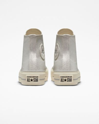 Digital Powder Platform Chuck Taylor All Star Pure Silver/Pure Silver/Egret, Heel View