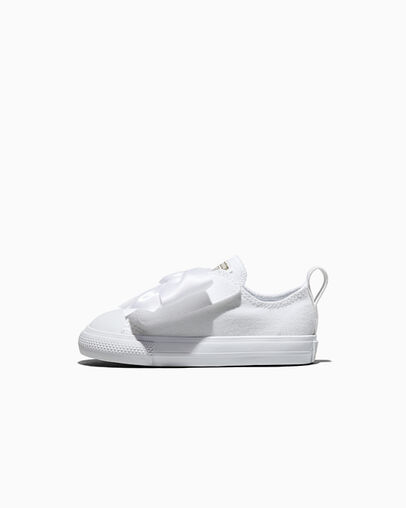 Converse Chuck Taylor All Star Satin Bow Easy-On White/White/Gold — photo 5