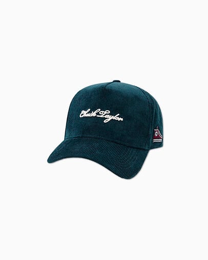Corduroy Chuck Strapback Hat Jaded Teal, Front View