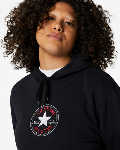 Converse Go-To Chuck Taylor Patch Standard Fit Pullover Hoodie Nero, Detail View