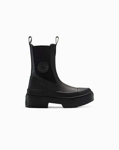 Chuck Taylor All Star Lugged Heel Chelsea Boot Black/Black/Black, Outer Side View