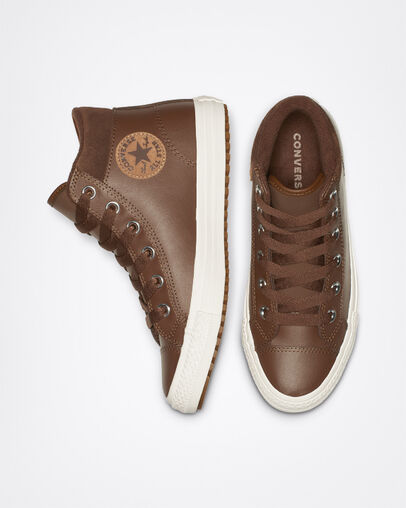 Chuck Taylor All Star Padded Collar High Top Marrone castagna/Caramello bruciato, Top and Side View