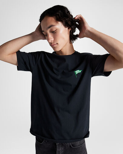 Retro Flag T-Shirt Noir Converse, Front View