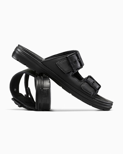 Chuck Taylor All Star Lugged Flatform Sandal Black/Black/Black, Detail Angle View