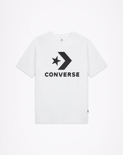 Star Chevron Crew Neck T-Shirt White, Front View