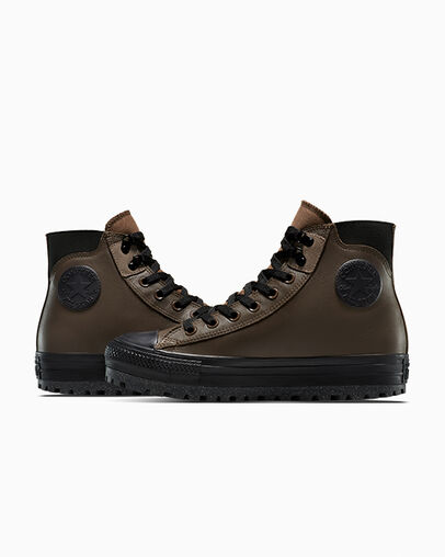 Chuck Taylor All Star City Trek Waterproof Leather Grounded/Total Eclipse/Black, Detail Angle View