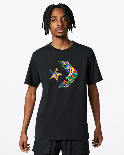 Color Forward Graphic T-Shirt Converse Black, Front View