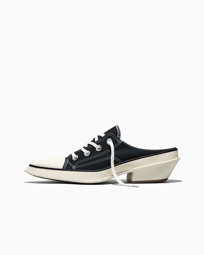 Chuck 70 De Luxe Pointed Mule Heel Platform Black/Egret/White, Inner Side View