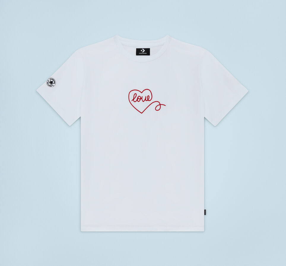 Chuck Taylor Love Boyfriend T-Shirt Wei&szlig;