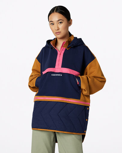 Convertible Hoodie Dress Dark Soba Multi, Front View