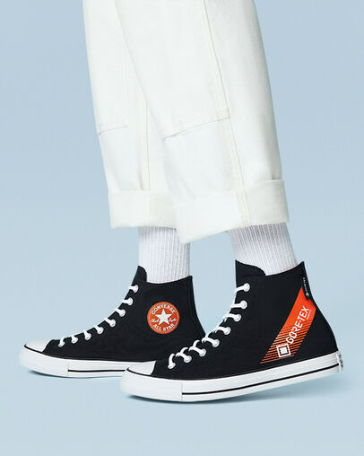 Chuck Taylor All Star GORE-TEX&reg; Cold Fusion Black/Bold Mandarin/White, On Foot Shot 1