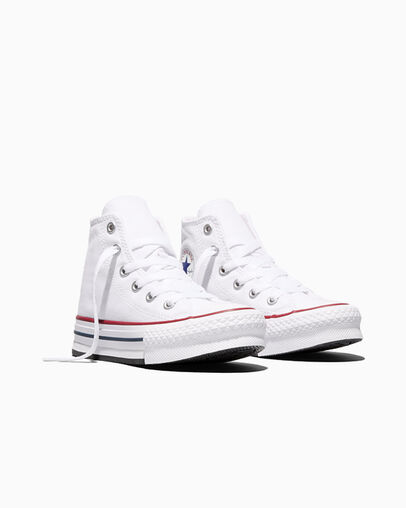 Chuck Taylor All Star EVA Lift Platform Canvas White/Garnet/Navy, Top and Side View