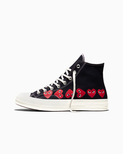 Converse x Comme des Gar&ccedil;ons PLAY Chuck 70 Multi Heart Black/High Risk Red/Egret, Inner Side View