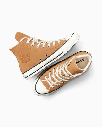Converse Chuck Taylor All Star Cozy Suede High-Top Shoe For Women In Orange, Size 7 - A17974C