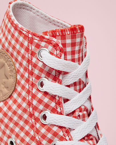 Chuck Taylor All Star Gingham Bright Poppy/White/Black, Detail Angle View