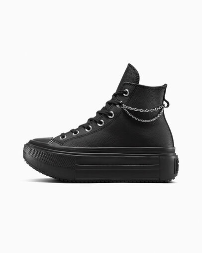 Chuck Taylor All Star Lift Double Stack Platform Chains Black/Black/Silver, Inner Side View