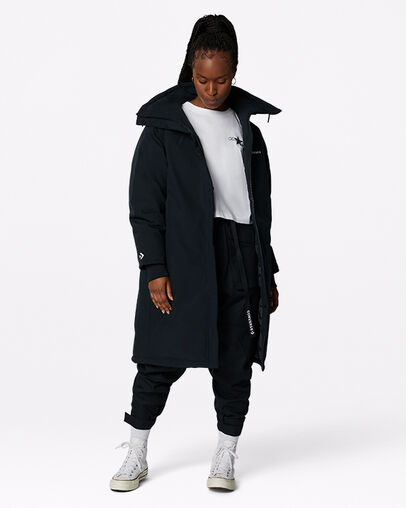 Convertible Long Down Jacket Negro Converse