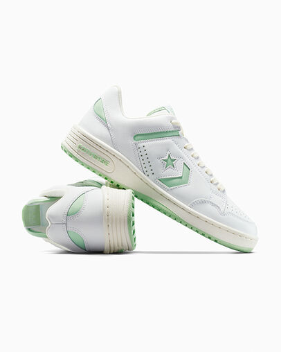 Converse Weapon Leather White/White/Sour Glow, Detail Angle View