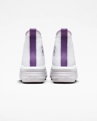 Chuck Taylor All Star Move Platform Blanc/Violet pixel/Blanc, Heel View