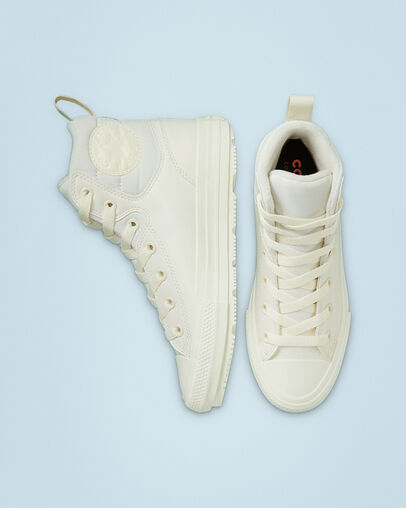 Chuck Taylor All Star Berkshire Boot Egret/Bold Mandarin/Egret, Top and Side View