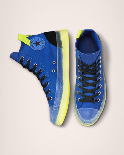 Chuck Taylor All Star CX Hybrid Game Game Royal/Lemon Venom/Black, Top and Side View
