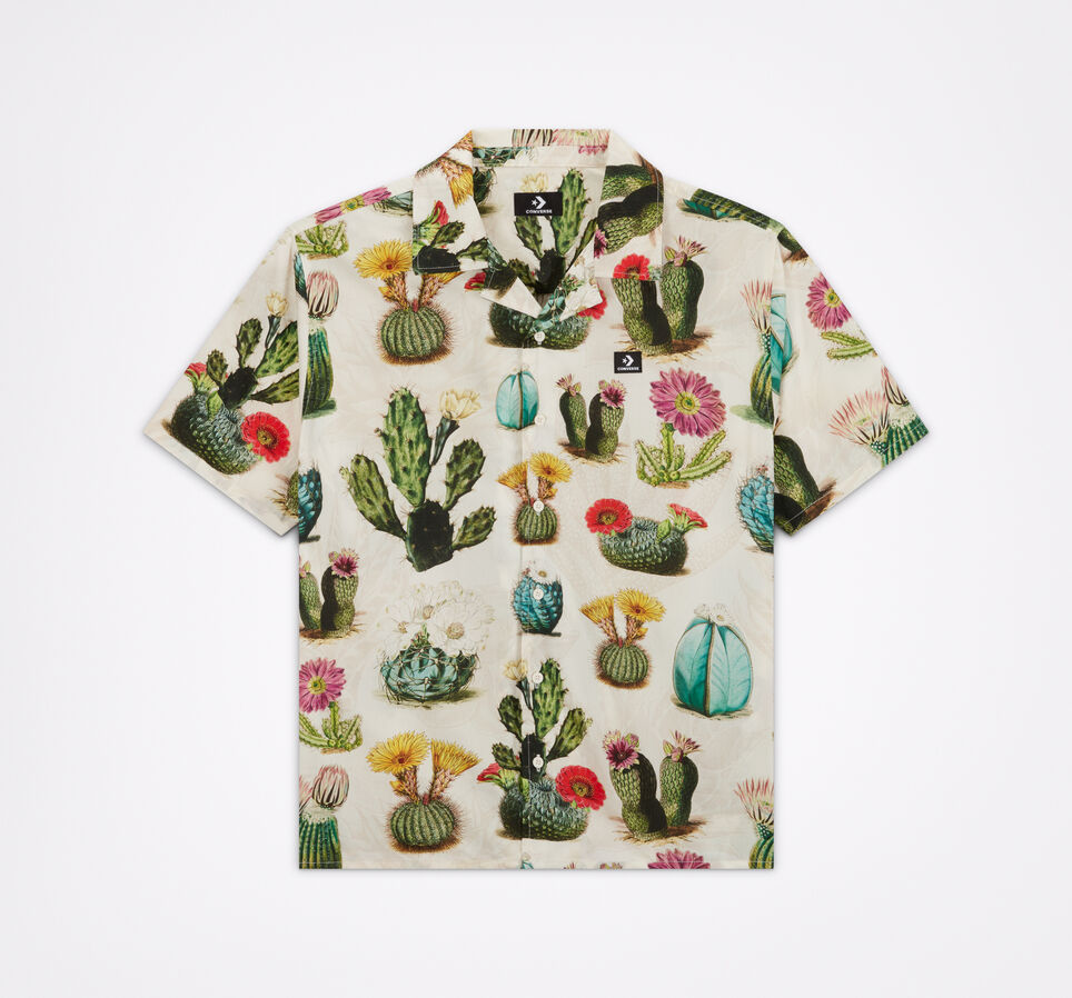 Plant Print Resort Shirt Desert Sand Cactus Multi