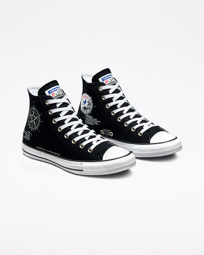 Chuck Taylor All Star Blueprint Black/High Risk Red, Angled View