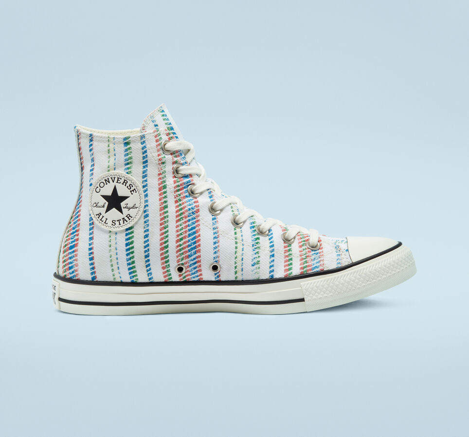 Chuck Taylor All Star Summer Stripes Egret/Egyptian Blue