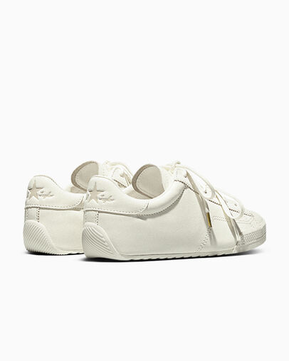 Chuck Taylor Lo Leather Egret/Egret/Light Gold, Heel View