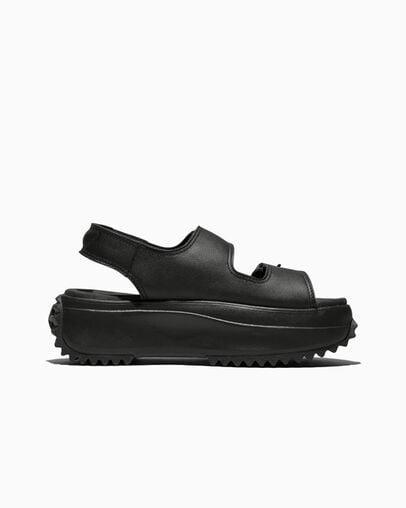 Run Star Sandal Platform Leather Black/Black/Black, Outer Side View