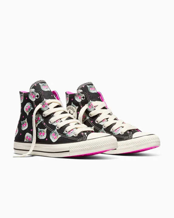 Chuck Taylor All Star Starry-Eyed Cats Black/Shocking Orchid/Egret