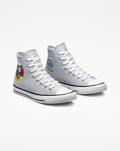 Chuck Taylor All Star Color Grid Dk Smoke Grey/Multi, Angled View