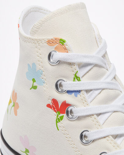 Chuck Taylor All Star Floral Print Egret/Black/White, Detail Angle View