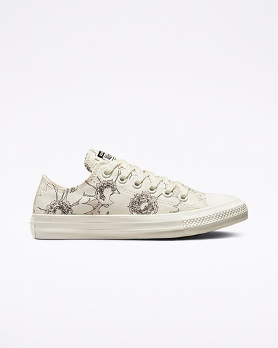 Chuck Taylor All Star Crafted Florals Egret/Desert Sand/Egret, Outer Side View