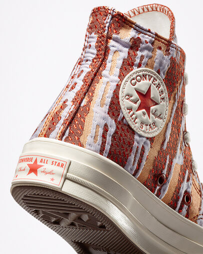 Chuck 70 Crafted Jacquard Dark Terracotta/Soft Red, Detail Angle View