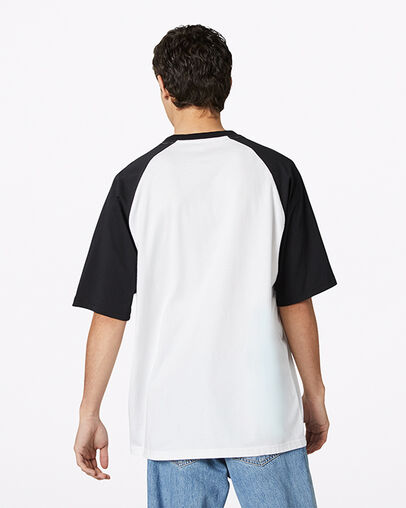 Icon Remix Raglan Tee White/Converse Black, Back View