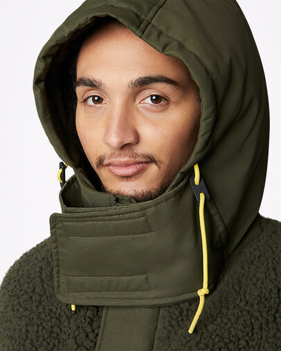 Premium Mid Down Jacket Cargo Khaki, Detail View