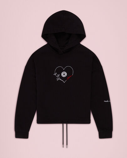 Chuck Taylor Love Pullover Hoodie Converse Black, Front View