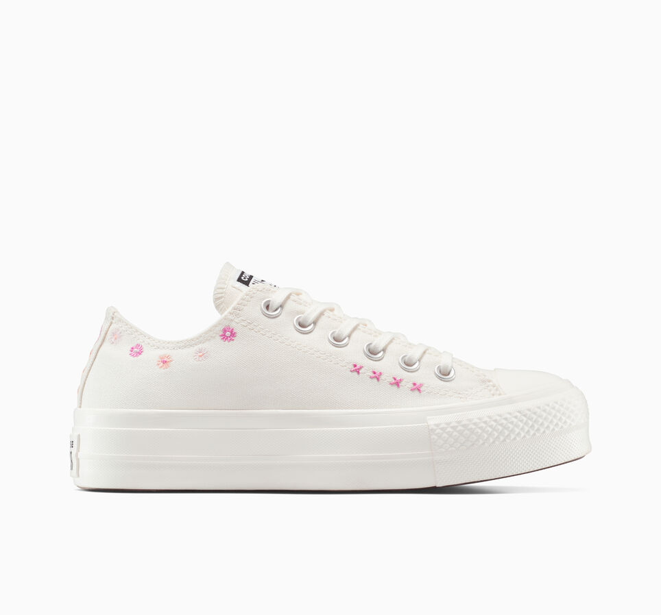 Chuck Taylor All Star Lift Floral Embroidery Low Top Garza/Fruto de az&uacute;car/Brote de cactus
