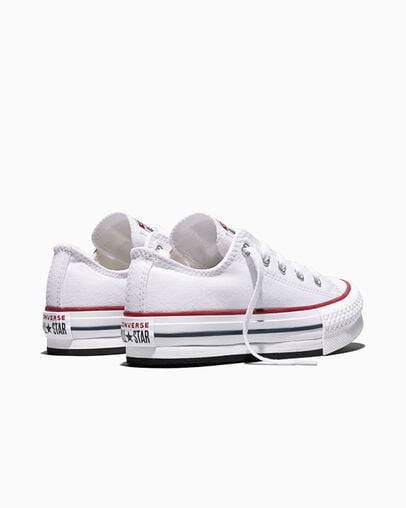 Chuck Taylor All Star Lift Platform Blanc/Grenat/Bleu marine, Heel View