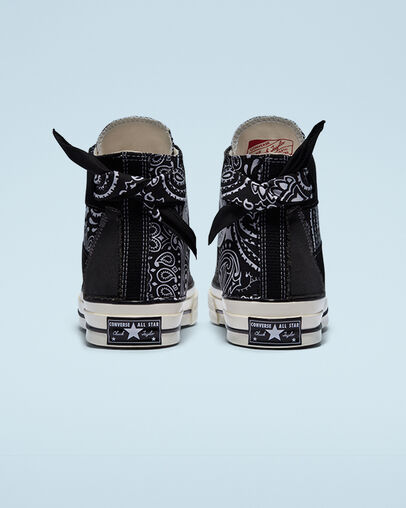 Paisley Patchwork Chuck 70 Patchwork negro con estampado paisley, Heel View