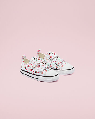 Chuck Taylor All Star Easy-On Flowery Bugs White/Red/Black, Angled View