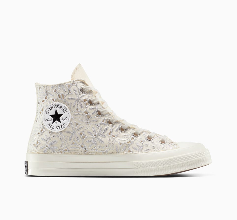 Chuck 70 Romantic Lace Silver Flowers