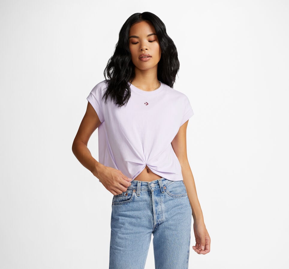 Converse Star Chevron Twist Cropped T shirt