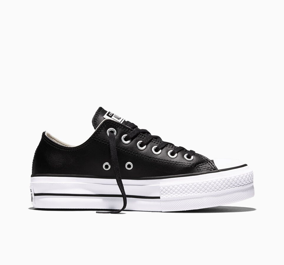 Chuck Taylor All Star Platform Clean Leather Noir/Noir/Blanc