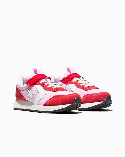 Converse Omega Trainer Easy-On New Found Bloom Pink/Red/Vintage White, Top and Side View