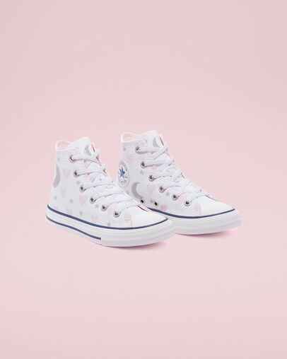 Chuck Taylor All Star My Wish White/Pink/Silver, Angled View
