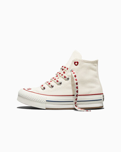 Chuck Taylor All Star Lift Platform Valentine's Day Vintage White/Vintage White, Inner Side View